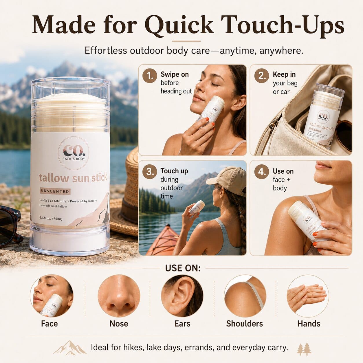 Natural Tallow Sun Stick ingredient and product image