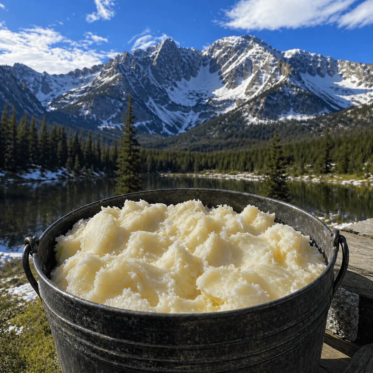 Tallow skincare products with Colorado mountain light