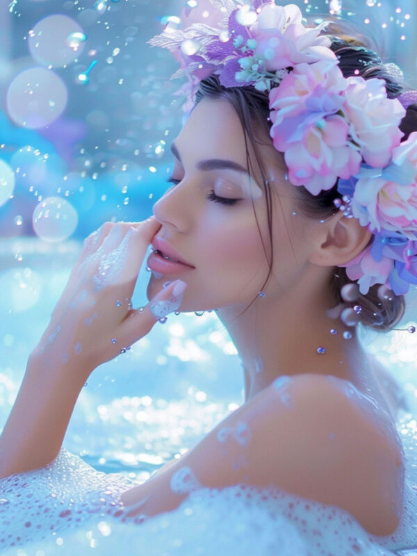 Woman Taking A Bath With Luxury THC Bath Salts